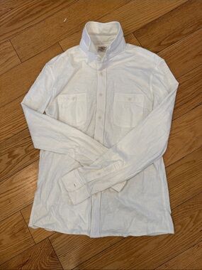Faherty White Long-Sleeve Dress Shirt